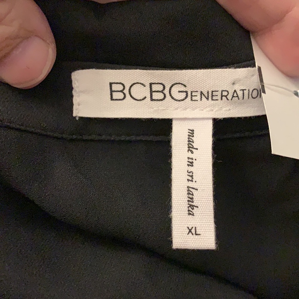 BCBGeneration Black Surplus’s Bodice Wrap Blouse With Sleeve Ties, XL - Picture 7 of 11
